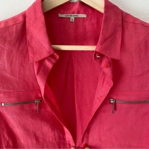 LINEN pink coral shirt size 2/4 Gerard Darel